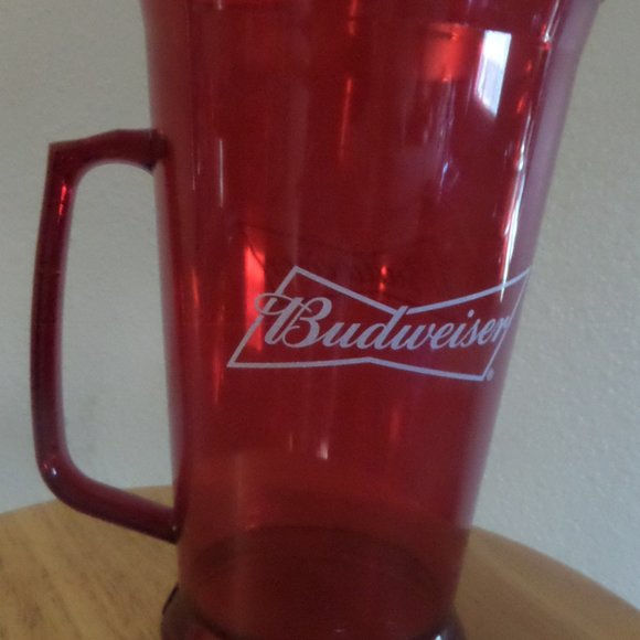 Authentic Vintage 2 Budweiser Ruby Red Translucent Plastic Beer Pitcher - Picture 4 of 5